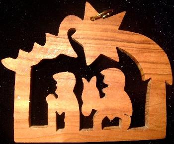 Hand Made Olive Wood  Ornament flight to Egypt