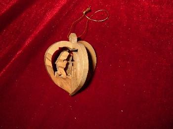 Hand Made Olive Wood Praying Mary Ornament (3 dimentional)