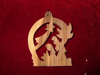 Hand Made OliveWood Nativity with Star Ornament